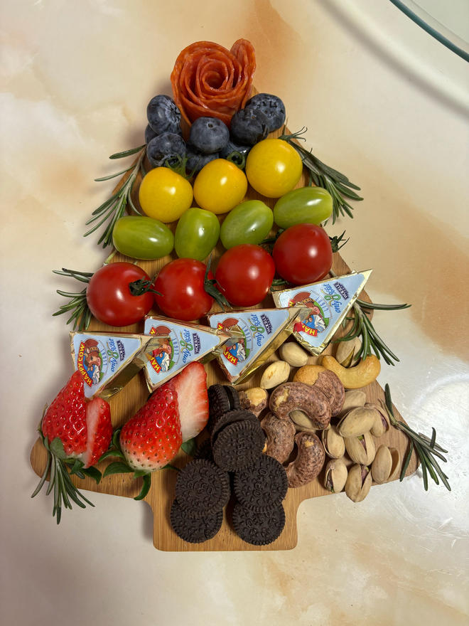 Christmas Tree Fruit Snack Cheese Platter