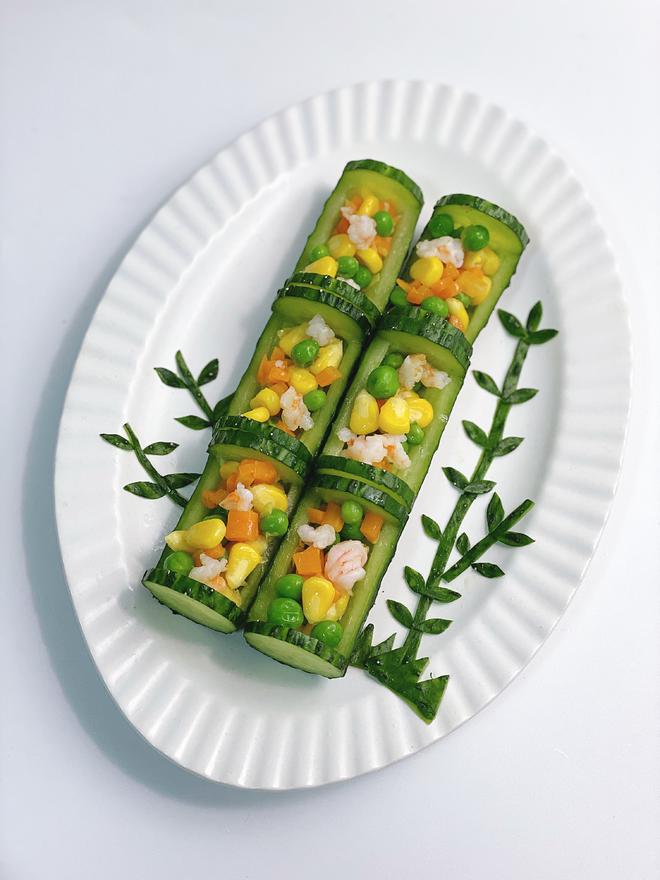 Chinese New Year Dish | Bamboo Shoots in Spring: Fresh Shrimp, Corn, and Cucumber Salad