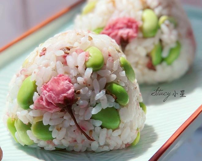 Edamame Cherry Blossom Rice Balls