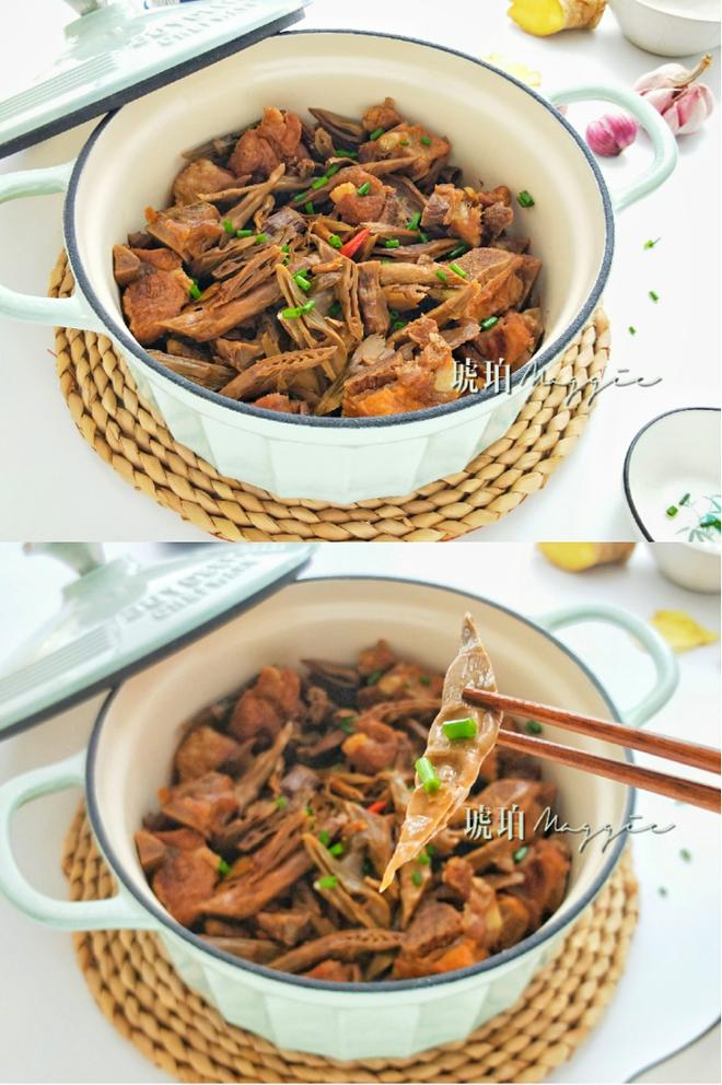 Stewed Ribs with Dried Bamboo Shoots [North Ding Enamel Pot Recipe]