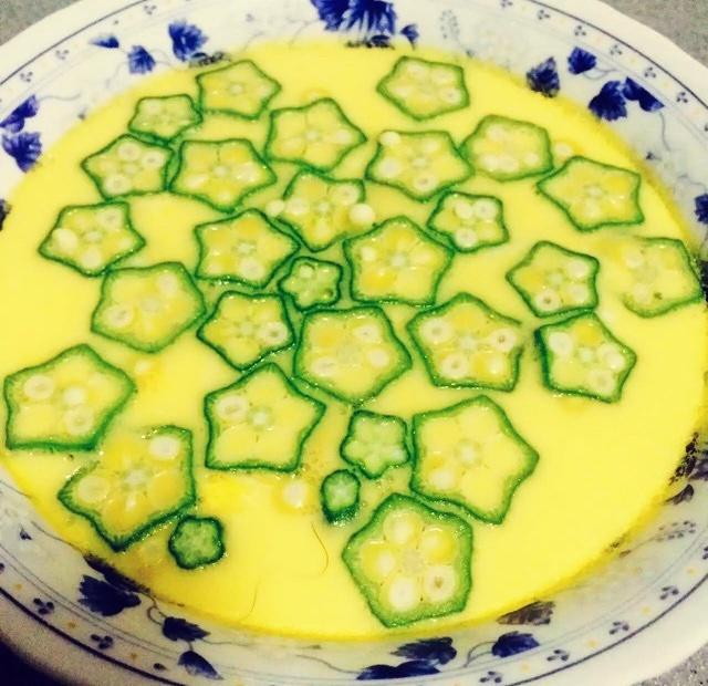 A Beautiful Dish: Okra Steamed Water Egg