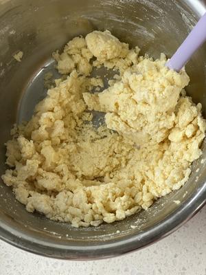 Mix until the mixture becomes crumbly.