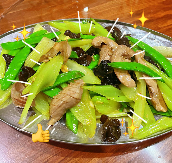 Stir-Fried Pig's Kidney with Green Vegetables 😍