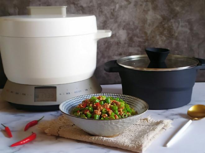 Minced Pork with Green Beans over Rice【Panasonic Split-Type Rice Cooker】