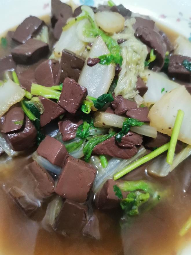 Duck Blood Stewed with Chinese Cabbage