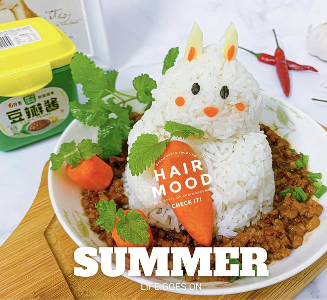 Adorable Rabbit Meat Sauce Rice