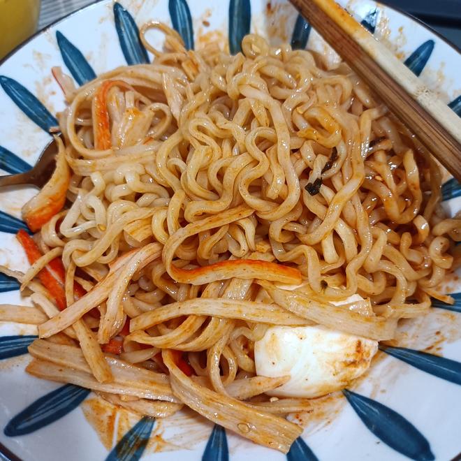 Crab Stick and Egg Turkey Noodles