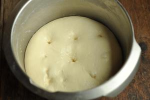 Mix the dough ingredients evenly, being careful not to add all the water at once. Knead until a thick membrane can be stretched, then let it ferment at room temperature until it doubles in size. I usually refrigerate it overnight.