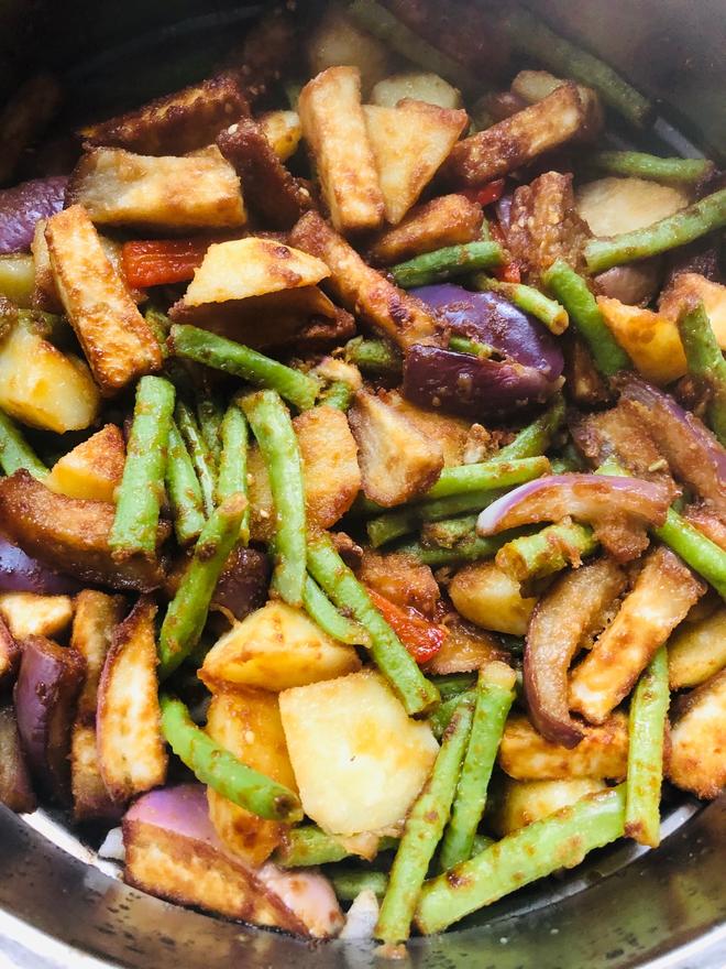 Vegan Delights | Steamed Di San Xian (Eggplant, Potato, Green Beans)