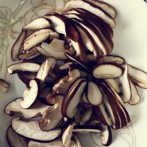 Slice the shiitake mushrooms.