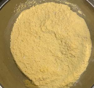 Mix the corn flour, all-purpose flour, soybean flour, and salt together.