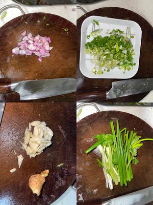 Prepare scallions and garlic and set aside